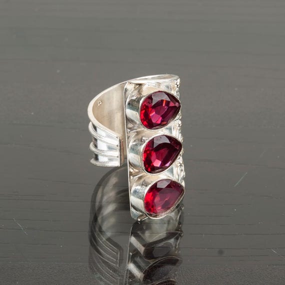 Handmade Pink Rubellite Ring: 925 Sterling Silver Pink Gemstone Jewelry