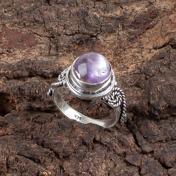 Handmade Ametrine Ring: 925 Sterling Silver Purple Gemstone Jewelry