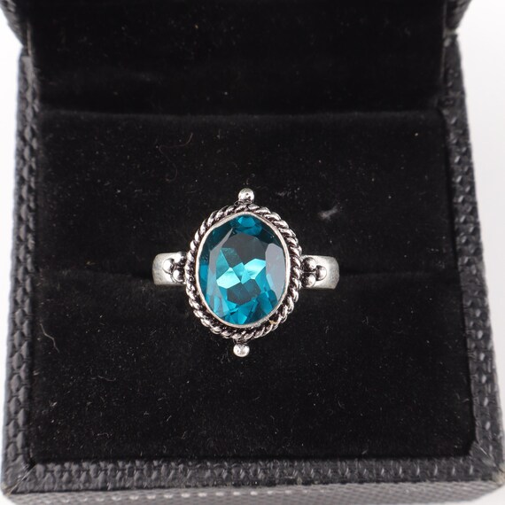 Handmade Apatite Ring: 925 Sterling Silver Blue Gemstone Jewelry