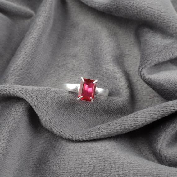 Handmade Pink Tourmaline Ring: 925 Sterling Silver Pink Gemstone Jewelry