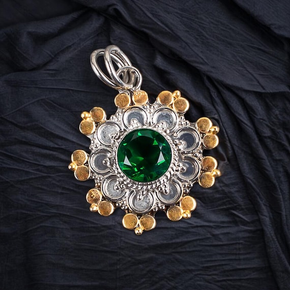 Handmade Chrome Diopside Pendant: 925 Sterling Silver Gemstone Jewelry