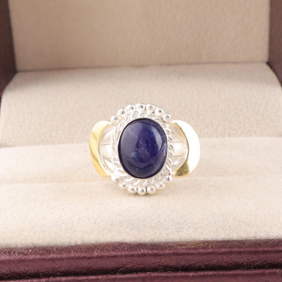 Handmade Sodalite Ring: 925 Sterling Silver Fire Gemstone Jewelry