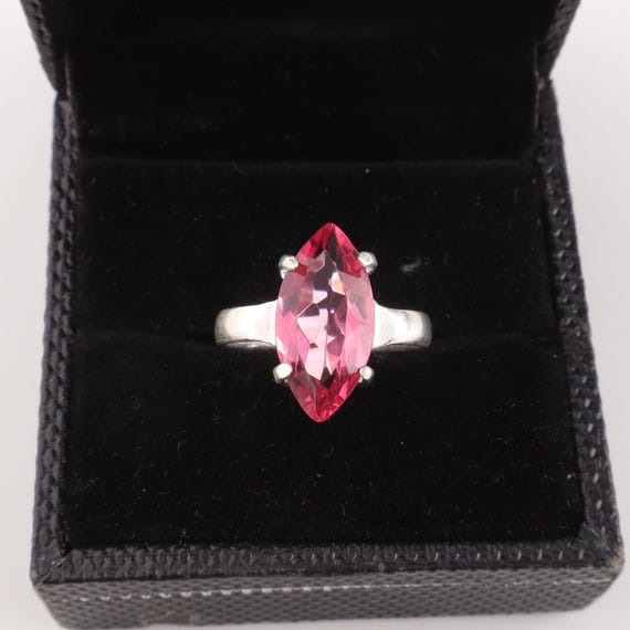 Handmade Pink Rubellite Ring: 925 Sterling Silver Pink Gemstone Jewelry