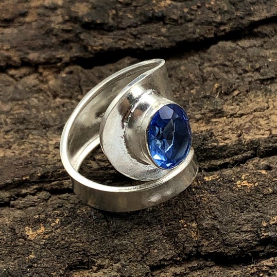 Handmade Tanzanite Ring: 925 Sterling Silver Blue Gemstone Jewelry