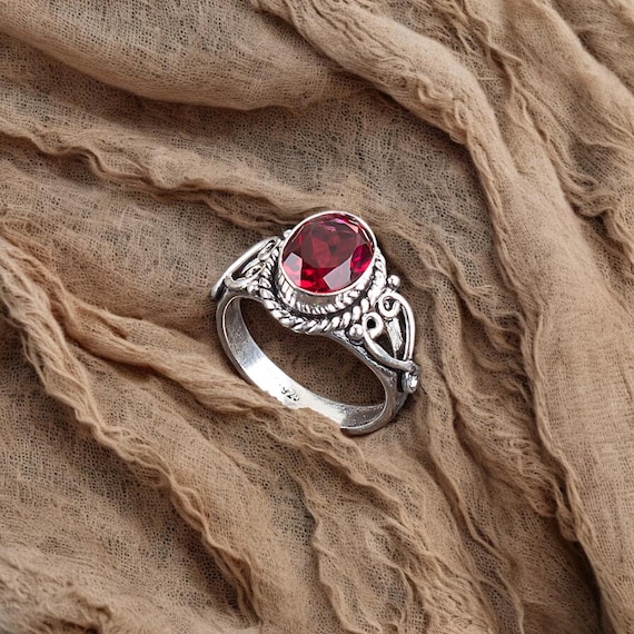 Handmade Pink Rubellite Ring: 925 Sterling Silver Pink Gemstone Jewelry