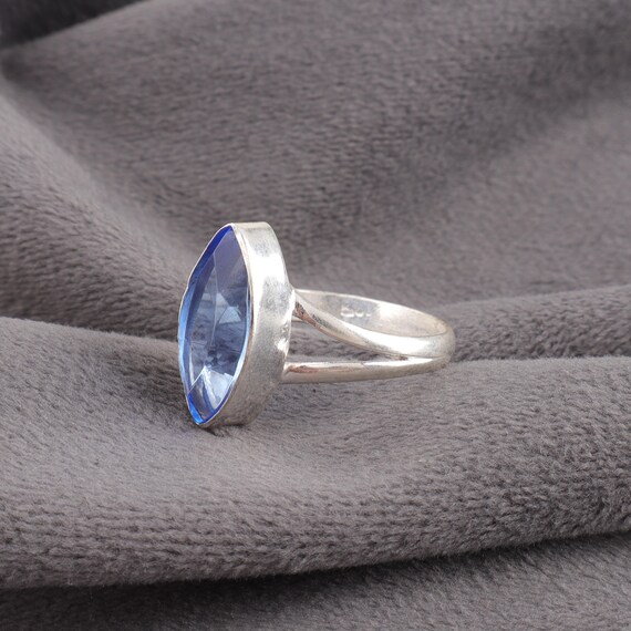 Handmade Tanzanite Ring: 925 Sterling Silver Blue Gemstone Jewelry