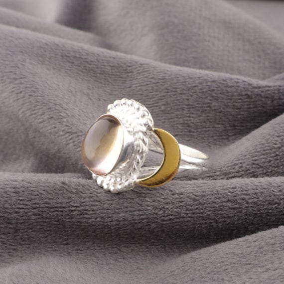 Handmade Ametrine Ring: 925 Sterling Silver Purple Gemstone Jewelry