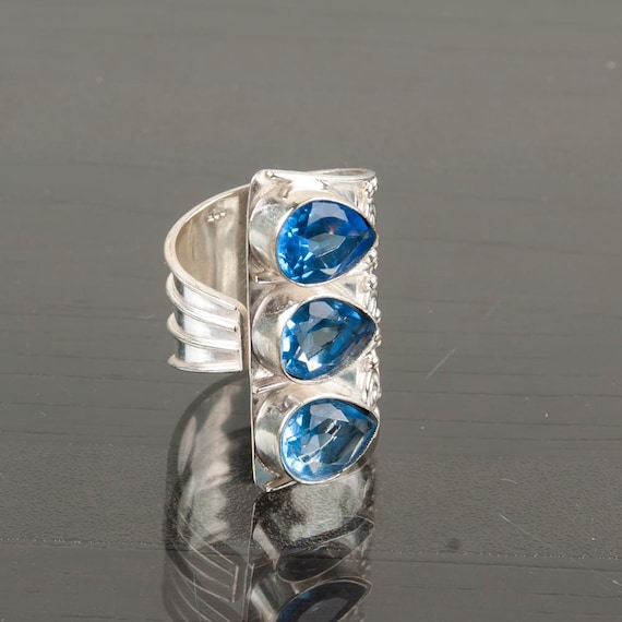 Handmade Tanzanite Ring: 925 Sterling Silver Blue Gemstone Jewelry