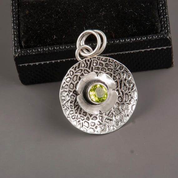 Handmade Peridot Pendant: 925 Sterling Silver Gemstone Jewelry