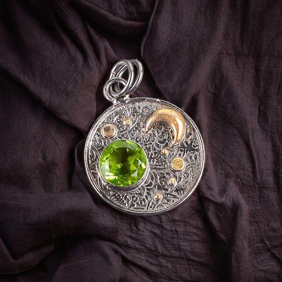 Handmade Peridot Pendant: 925 Sterling Silver Gemstone Jewelry