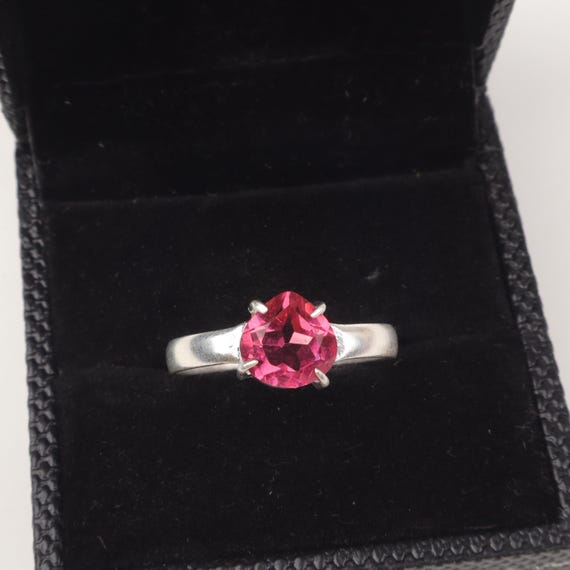Handmade Pink Tourmaline Ring: 925 Sterling Silver Pink Gemstone Jewelry