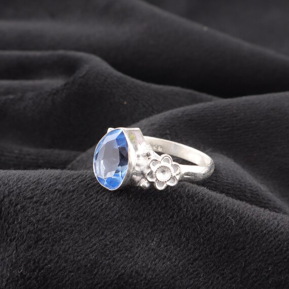 Handmade Tanzanite Ring: 925 Sterling Silver Blue Gemstone Jewelry
