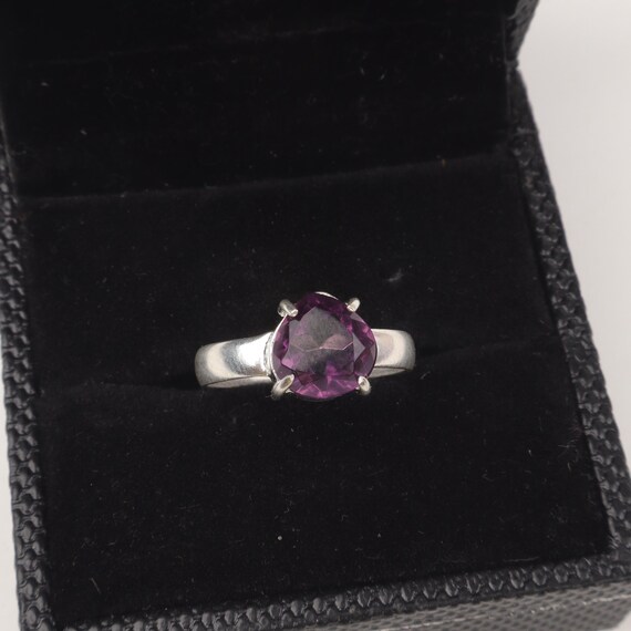 Handmade Amethyst Ring: 925 Sterling Silver Purple Gemstone Jewelry