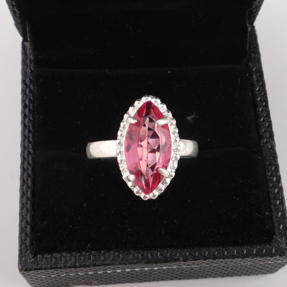Handmade Pink Tourmaline Ring: 925 Sterling Silver Pink Gemstone Jewelry