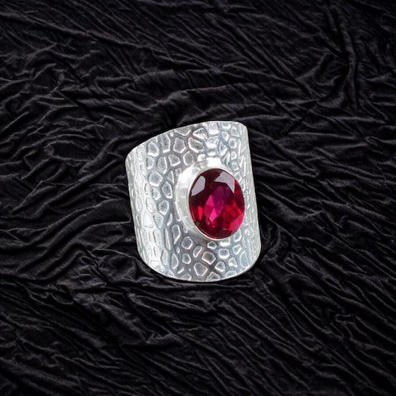 Handmade Pink Rubellite Ring: 925 Sterling Silver Pink Gemstone Jewelry