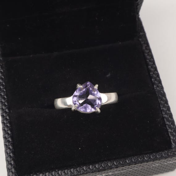 Handmade Iolite Ring: 925 Sterling Silver Purple Gemstone Jewelry