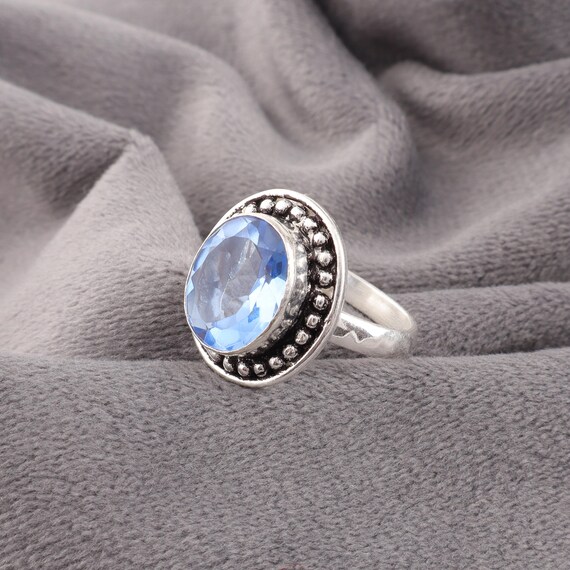 Handmade Tanzanite Ring: 925 Sterling Silver Blue Gemstone Jewelry