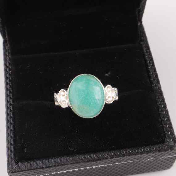 Handmade Amazonite Ring: 925 Sterling Silver Blue Gemstone Jewelry