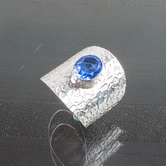 Handmade Tanzanite Ring: 925 Sterling Silver Blue Gemstone Jewelry
