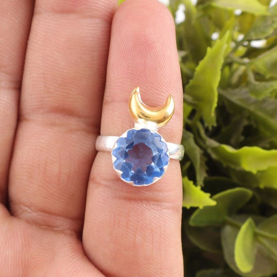 Handmade Tanzanite Ring: 925 Sterling Silver Blue Gemstone Jewelry