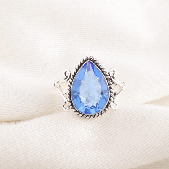 Handmade Tanzanite Ring: 925 Sterling Silver Blue Gemstone Jewelry