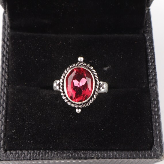 Handmade Pink Rubellite Ring: 925 Sterling Silver Pink Gemstone Jewelry