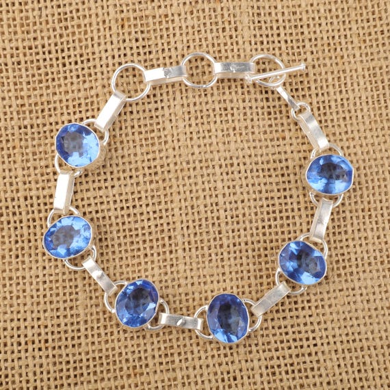 Handmade Tanzanite Bracelet: Sterling Silver Multi Gemstone Jewelry
