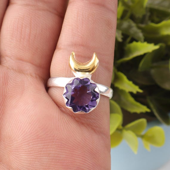 Handmade Iolite Ring: 925 Sterling Silver Purple Gemstone Jewelry