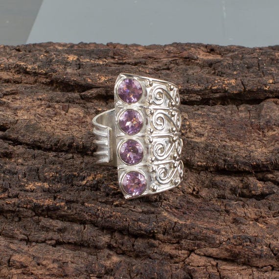 Handmade Morganite Ring: 925 Sterling Silver Pink Gemstone Jewelry