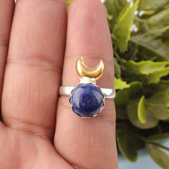 Handmade Lapis Lazuli Ring: 925 Sterling Silver Blue Gemstone Jewelry
