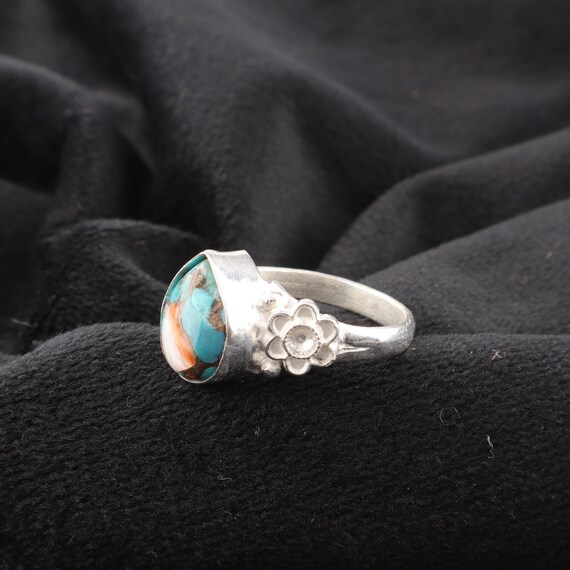 Handmade Spiny Oyster Ring: 925 Sterling Silver Gemstone Jewelry