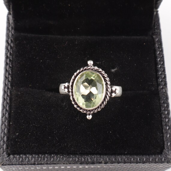 Handmade Green Amethyst Ring: 925 Sterling Silver Green Gemstone Jewelry