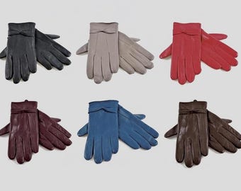 Women’s Sheepskin Leather Gloves – Soft Lined Winter Driving Gloves