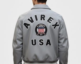 Bomber in pelle Avirex da uomo – Giubbotto da aviatore retrò fatto a mano