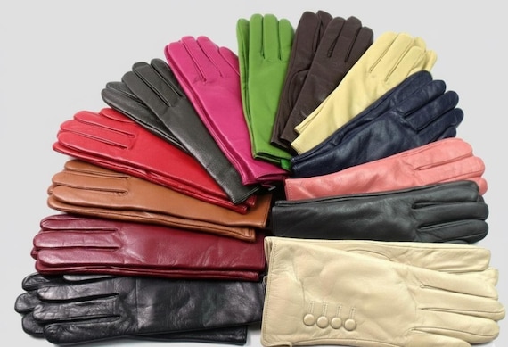Women’s Smooth Leather Gloves – Warm Lining for Cold Weather