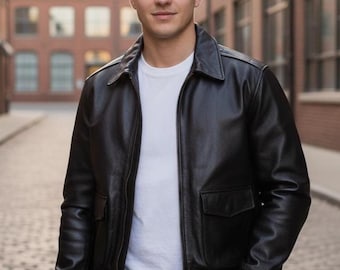 Vintage 50s Leather Bomber Jacket - Etsy