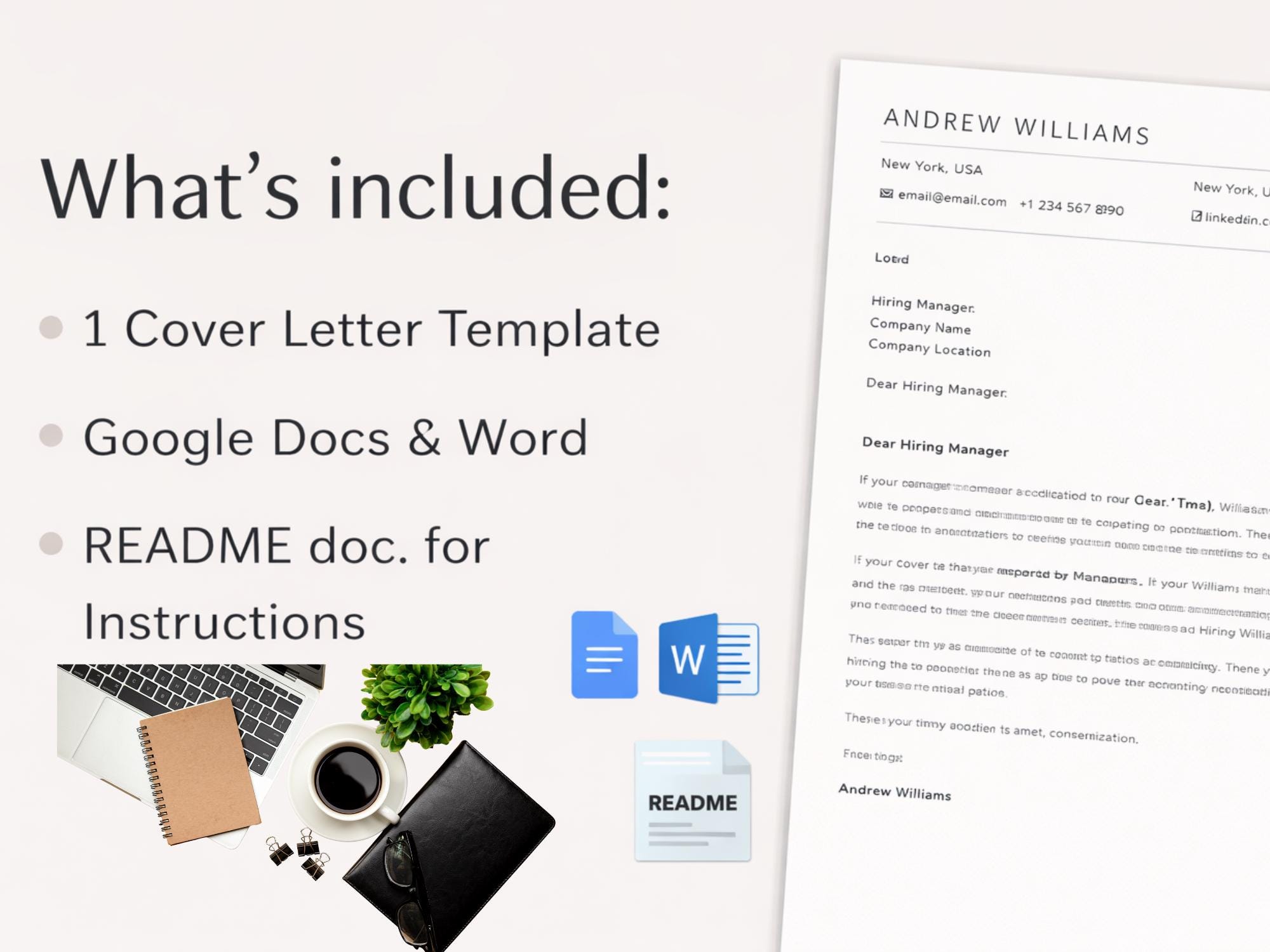Ats-friendly Cover Letter Template | Professional & Easy to Edit ...