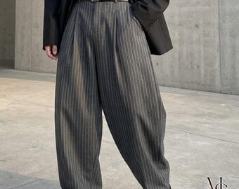 Loose Baggy Pants | Striped Wide Leg Trousers | Daily Wear | Streetwear Fashion Style