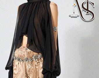 Sheer Halter Top | High Neck Shirt | Long Sleeve Partywear