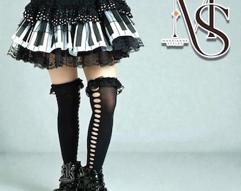 Piano Mini Skirt | Ruffle Printed Fit | Chic Layered A Line | Gothic Streetwear