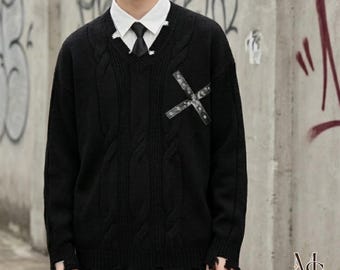Loose Fit Sweater | Shirt Tie Layered Top | Daily Wear | Y2K Streetwear Style