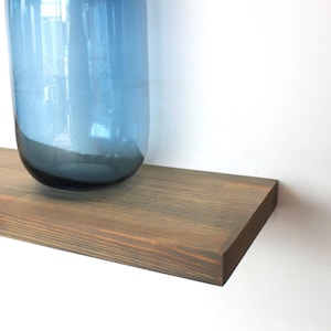 Floating Shelves, Grey Solid Pine Wood Wall Shelf, Flat Design