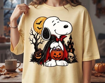 Snoopy Halloween PNG, Retro Snoopy PNG, Retro Halloween Shirt Design, Spooky Pumpkin Fall PNG, Vintage Halloween Sublimation