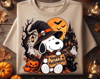 Snoopy Halloween PNG, Witch Snoopy PNG, Retro Halloween PNG, Spooky Halloween Shirt Png, Vintage Halloween Sublimation,Fall Digital Download