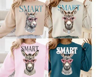 Smart Ass PNG Digital Design Bundle (digitale download) Smart Donkey-ontwerp Royal Donkey populaire pngs zomer gratis mockup inbegrepen