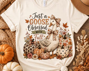 Preppy Fall Goose PNG, Pumpkin Goose PNG, Coquette Goose PNG, Autumn Goose Shirt, Fall Sublimation, Digital Download