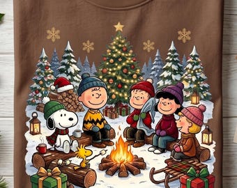 Snoopy Christmas Campfire PNG, Christmas Camping PNG,Cozy Winter Campfire,Snoopy Christmas Shirt Design,Holiday Sublimation Digital Download