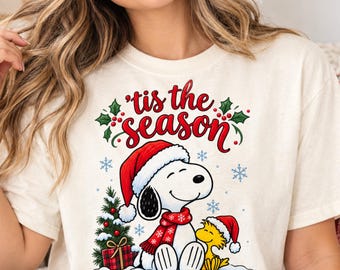 Snoopy Christmas PNG, Tis the Season PNG, Peanuts Christmas Clipart, Xmas PNG, Christmas Shirt, Holiday Sublimation, Digital Download