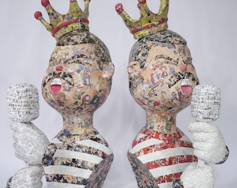 Scultura di Freddie Mercury, arte di fumetti in cartapesta