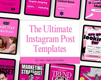 Pink Instagram Templates: Viral Content Creator Social Media Kit (Digital Download)